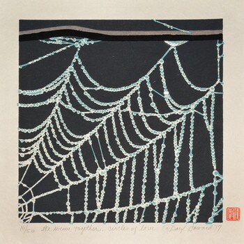 We weave together...circles of love by Howard, Daryl, Woodblock Print