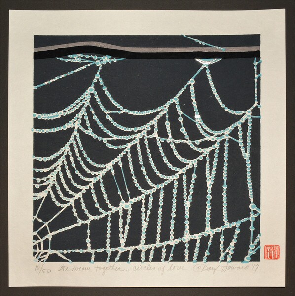 We weave together...circles of love by Howard, Daryl, Woodblock Print