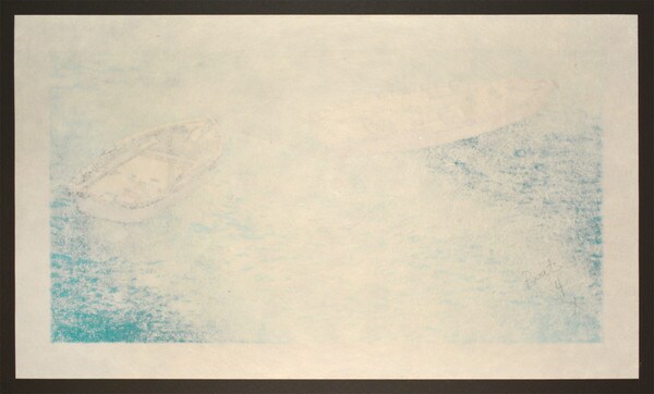 I have only one song...as I await your return...our legend shimmers by Howard, Daryl, Woodblock Print