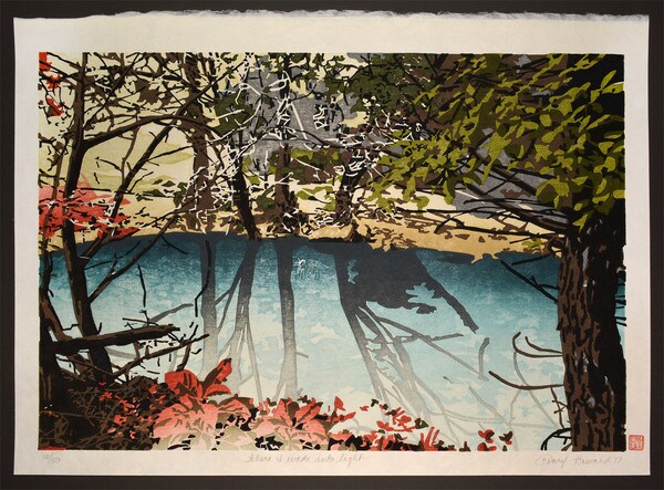 Where I wade into light by Howard, Daryl, Woodblock Print