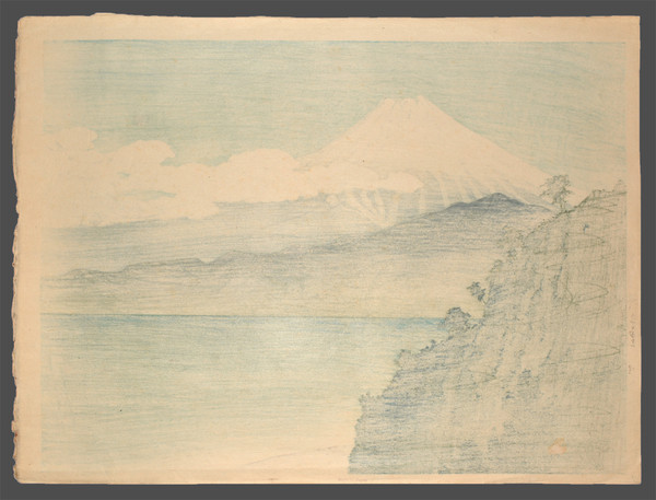 Mt. Fuji from Satta Pass by Hasui, Woodblock Print