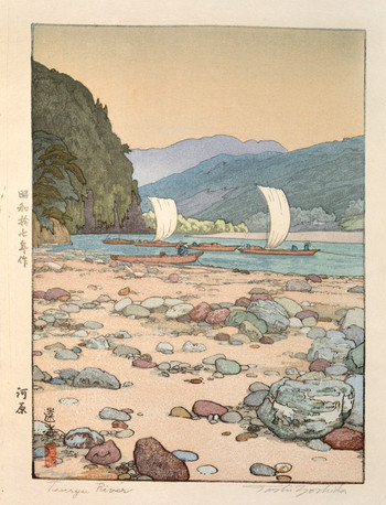 Tenryu River by Yoshida, Toshi, Woodblock Print
