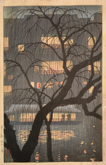 Dotonbori by Uehara, Konen, Woodblock Print