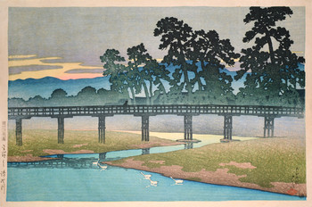 Asano River by Hasui, Woodblock Print