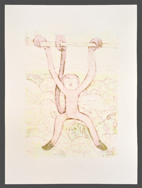 The Year of the Monkey: Gazing Monkey by Fukami, Gashu, Woodblock Print