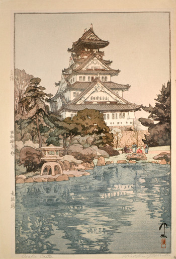 Osaka Castle by Yoshida, Hiroshi, Woodblock Print