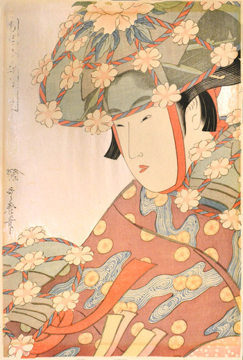 The Heron Maiden [Woodblock Reproduction] by Utamaro, Woodblock Print