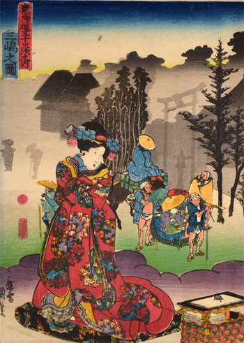 Mishima by Kunisada, Woodblock Print