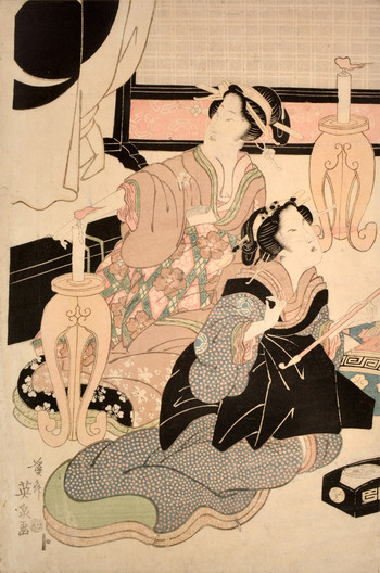 View of Nakanocho, ShinYoshiwara by Eisen, Woodblock Print