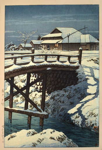 Ono in Mito by Hasui, Woodblock Print