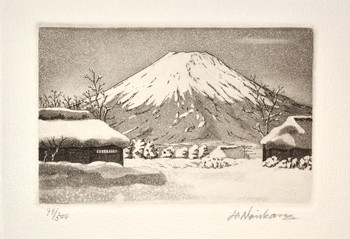 Untitled (Fuji in Snow) by Norikane, Hiroto, Etching