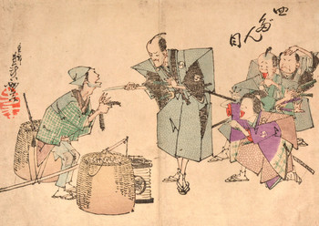 Act Four from Chushingura by Yoshitoshi, Woodblock Print