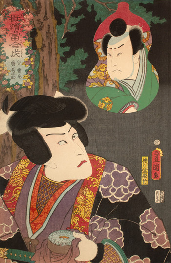 Tsuchinoe: Jiraiya and Arashi Yuminosuke by Toyokuni III, Woodblock Print