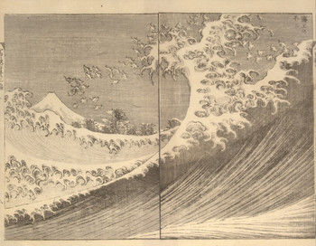 Fuji at Sea by Hokusai, Woodblock Print