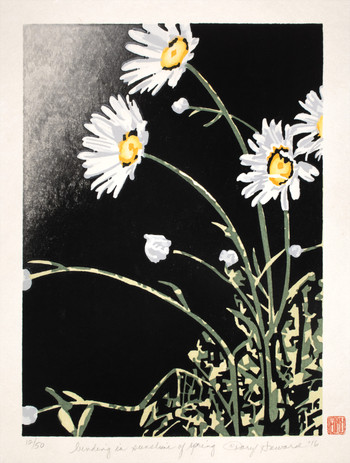 Bending in the sunshine of spring by Howard, Daryl, Woodblock Print