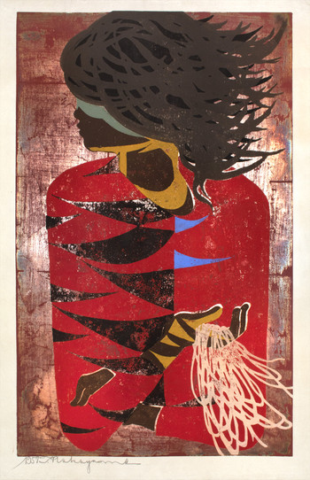 Red Coat by Nakayama, Tadashi, Woodblock Print