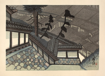 Okitsu: View from Seikenji by Sekino, Jun'ichiro, Woodblock Print