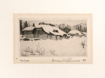 Etching titled Winter Scene by Brian Williams