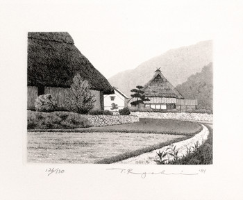 Etching titled Country Road No. 4 by Ryohei Tanaka