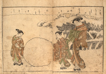 Rolling a Snowball by Harunobu, Woodblock Print