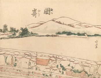 Okazaki by Hokusai, Woodblock Print