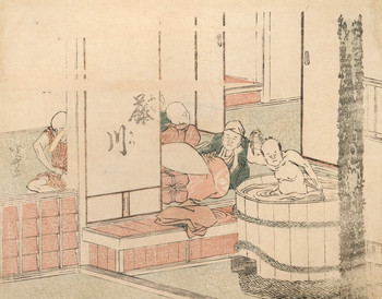 Fujikawa by Hokusai, Woodblock Print