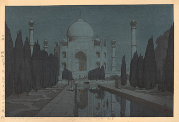 Taj Mahal Gardens at Night, No. 2 by Yoshida, Hiroshi, Woodblock Print