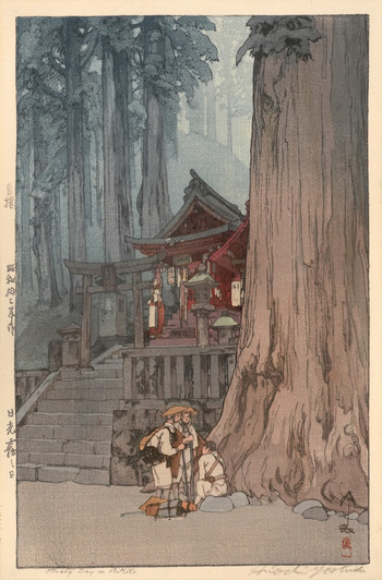 Misty Day in Nikko by Yoshida, Hiroshi, Woodblock Print
