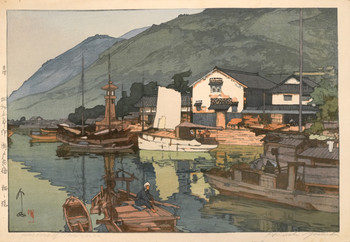 Harbor of Tomonoura by Yoshida, Hiroshi, Woodblock Print