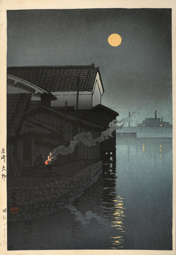 Amagasaki, Daimotsu by Hasui, Woodblock Print