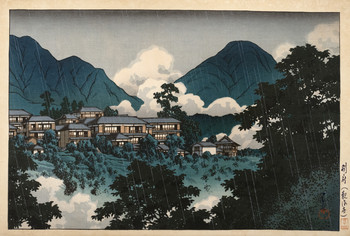 Kankaiji Temple in Beppu by Hasui, Woodblock Print