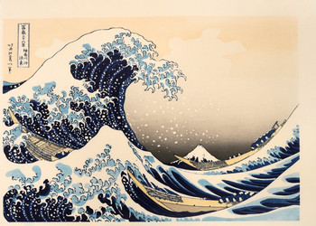 Under the Wave off Kanagawa (Reproduction) by Hokusai, Woodblock Print