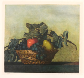 Still Life with Apple, Pear, and Grapes by Ito, Wako, Mezzotint