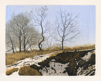 Winter Slope by Okamoto, Kazuko, Intaglio