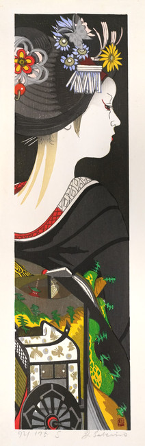 January: Court Carriage by Sekino, Jun'ichiro, Woodblock Print