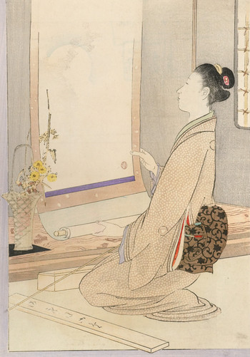 Waiting for Spring by Mishima, Shoso, Woodblock Print