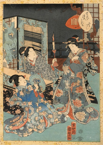 No. 14, Miotsukushi by Kunisada II (aka Kunimasa III, Toyokuni IV), Woodblock Print