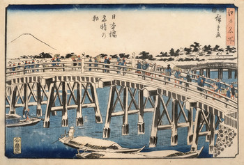 Clear Morning after Snow at Nihonbashi Bridge by Hiroshige, Woodblock Print