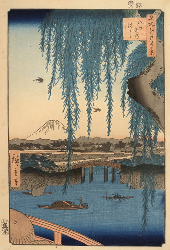 Yatsumi Bridge by Hiroshige, Woodblock Print