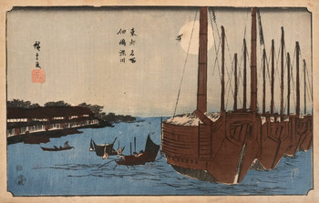 Tsukudajima and Fukagawa by Hiroshige, Woodblock Print