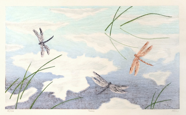Tombo (Dragonfly) by Aikins, Suezan, Woodblock Print