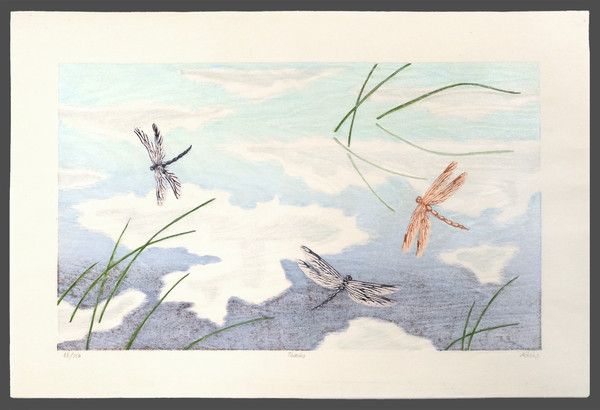 Tombo (Dragonfly) by Aikins, Suezan, Woodblock Print