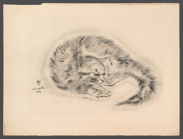 The Cat Chrysothemis by Foujita, Tsuguharu, Collotype