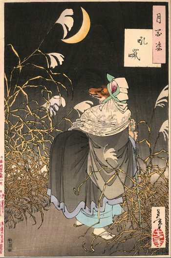 The Cry of the Fox by Yoshitoshi, Woodblock Print