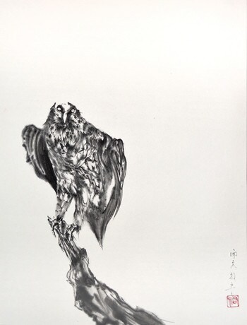 Falcon by Nishimoto, Yuki, Ink Painting