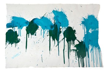 Blue and Green on White by Shinohara, Ushio, Acrylic Painting