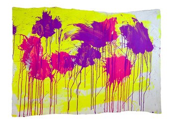 Purple and Pink on Yellow and White by Shinohara, Ushio, Acrylic Painting