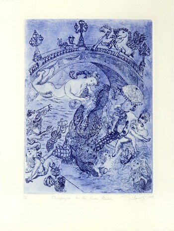 Champagne on the Seine River by Shinohara, Noriko, Etching