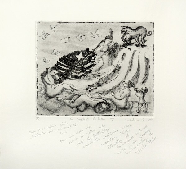 Un Voyage d'Inca V by Shinohara, Noriko, Etching