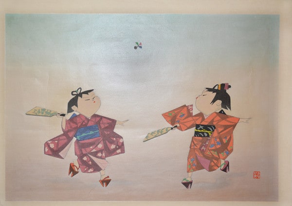 Hanetsuki the New Year's Game by Unsigned / Unknown Artist, Woodblock Print